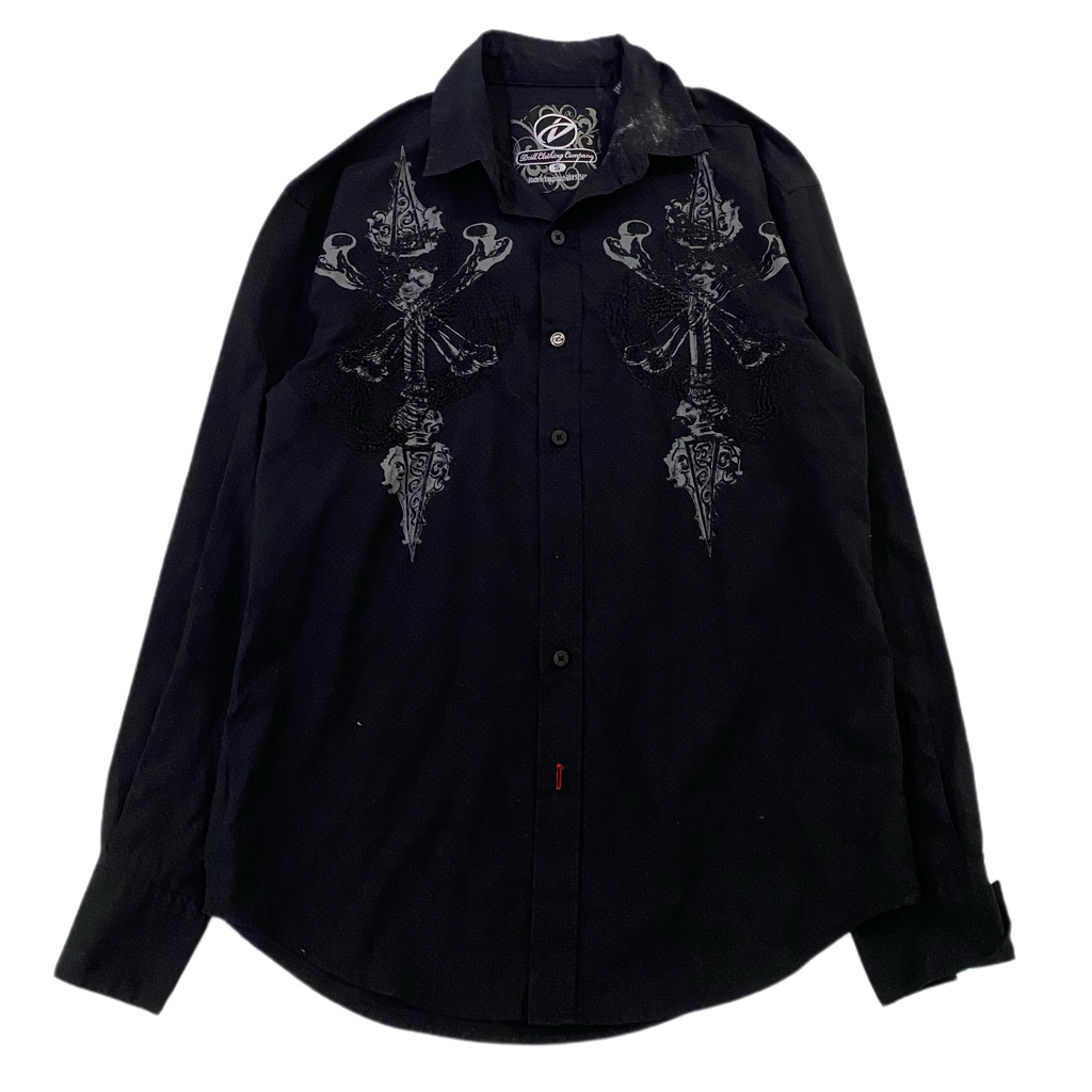 Embroidered button-up