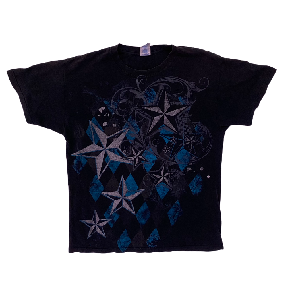 Checkered Blue Star Tee