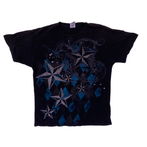 Checkered Blue Star Tee